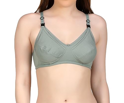 Image of Women Maternity Non Padded Bra - Made of Pure Cotton Full Coverage Non Wired Seamless Pushup Soft Cup for T-Shirt Saree Dress Sports Garment for Daily Use Everyday