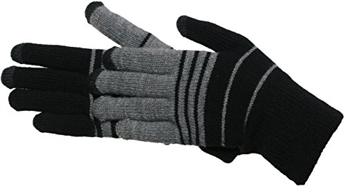 Verloop Trio Touchscreen Gloves / Texting Gloves Warm Knitted - Black/Gray,One-Size