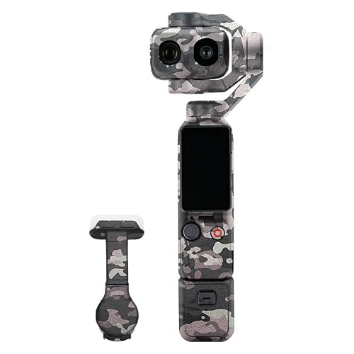 Mebont �J�����A�N�Z�T���[ DJI Osmo Pocket 4P�Ή� �h���[���ɓK������ی쑕���X�e�b�J�[�ŁA�ώC�����A�ϖ��Ր���������h���[���X�L���ی�t�B�����A����(Camo Black)