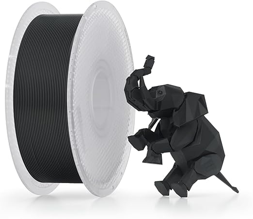 Image of Bambu Lab PLA Basic Black 3D Printer Filament Diameter: 1.75mm + /- 0.03mm, Smooth Surface Finish, Biodegradable (with Spool)