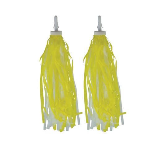 Fenix Cycles Bicycle Handlebar Streamers Tassels (Yellow/White)