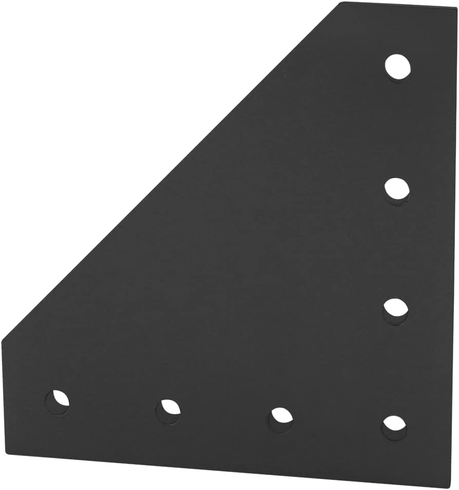 80/20 Inc, 4352-Black, 15 Series 7 Hole 90 Degree Angled Squared Flat Plate, Black Anodize (10 Pack)