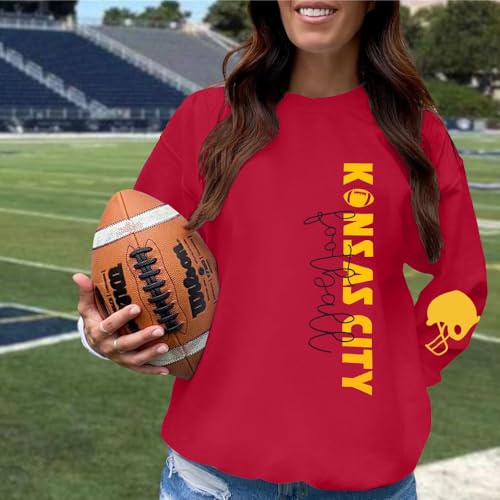 HEBBE Football Sweatshirts For Women Game Day Football Sweatshirt Touchdown Shirt Casual Crewneck Pullover Top3