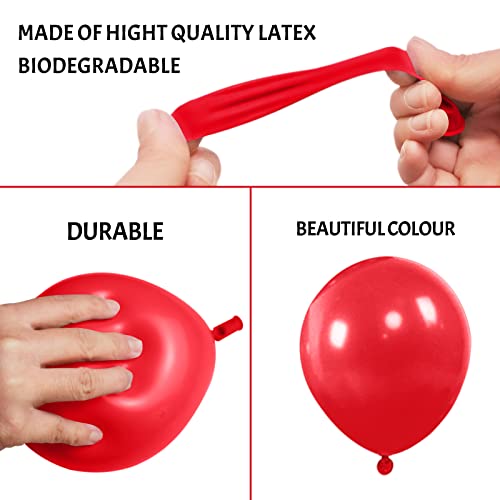 Image of Red Balloons 110Pcs 5 Inch Small Latex Party Balloons, Mini Thick Birthday Balloons for Wedding Baby Shower Decorations.