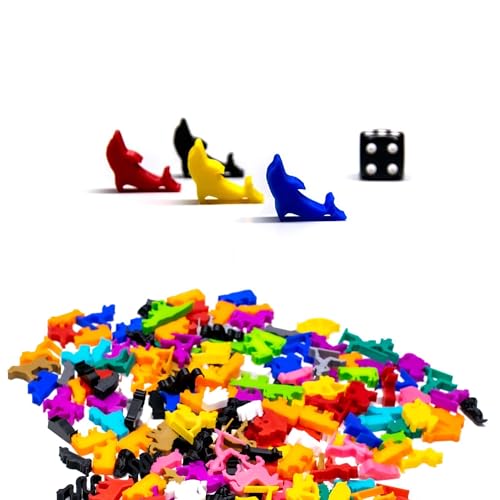 BoardGameSet 25 Piezas Delfines Meeple - Figuras para Mejorar o Sustituir Piezas de Juegos de Mesa, Verde