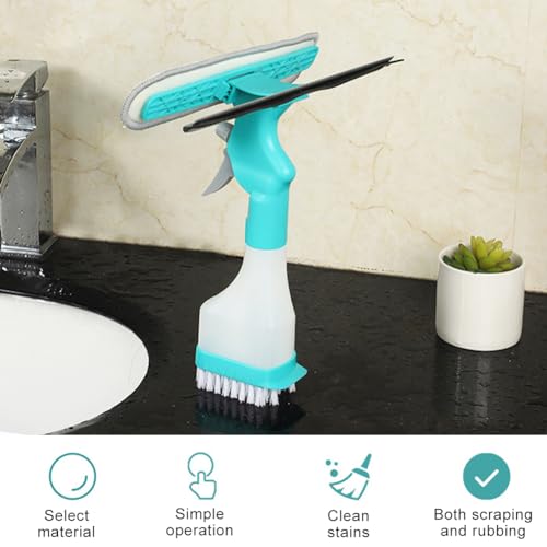 Image of 4 in 1 Window Cleaning Kit, Professional Window Vacuum Squeegee with Spray Bottle, Window Cleaner Brush Tools for Shower Wall Mirror Glass Car Windshield Countertop