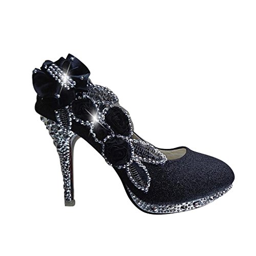 Sexy Party Wedding Bride High Heels Black Us9