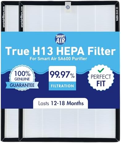 Smart Air (aka Smart Health) SA600 Genuine Replacement HEPA Filter (2 Pack) โ 99.97% Particle Filtration, Compatible with Smart Air SA600 Air Purifier