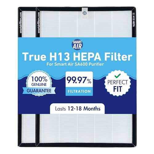 Smart Air (aka Smart Health) SA600 Genuine Replacement HEPA Filter (2 Pack) &ndash; 99.97% Particle Filtration, Compatible with Smart Air SA600 Air Purifier