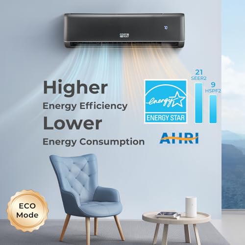 Image of COSTWAY 18000 BTU Mini Split Air Conditioner & Heater, 21 SEER2 208-230V Inverter AC Unit Cools Rooms up to 1250 Sq. Ft, Energy Efficient Star AC w /Heat Pump | 21 SEER2 208-230V Inverter AC Unit Cools Rooms up to 1250 Sq. Ft, Energy Efficient Star AC w /Heat Pump