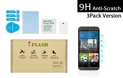 iFlash 3 Pack of Premium Tempered Glass Screen Protector For HTC ONE M9 (HTC ONE 3RD Generation / M9 / 2015 Model) AT&T, T-Mobile, Sprint, Verizon - Transparent Crystal Clear / 2.5D Rounded Edges / 9H Hardness / Scratch Proof / Bubble Free / Oleophobic Coating / 0.3mm Thickness (3Pack, Retail Package) iFlash 3 Pack of Premium Tempered Glass Screen Protector For HTC ONE M9 (HTC ONE 3RD Generation / M9 / 2015 Model) AT&T, T-Mobile, Sprint, Verizon - Transparent Crystal Clear / 2.5D Rounded Edges / 9H Hardness / Scratch Proof / Bubble Free / Oleophobic Coating / 0.3mm Thickness (3Pack, Retail Package)