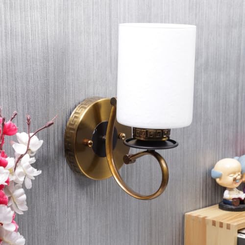 Image of ELIANTE by Jainsons Lights | Antique Gold Metal Wall Light Included Bulb | Lights | Gold Metal Wall Light | for Living Room, Bedroom, Hallway | E27 Holder | 3 Year Warranty