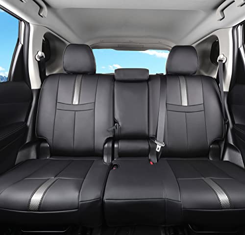 Luluda Custom Car Seat Covers Fit For Nissan Rogue 2014 2015 2016 2017 2018 2019 2020 With Waterproof Faux Leather (Rogue 2014-2020 (Not For Sport & Hybrid), Black) #TOP2