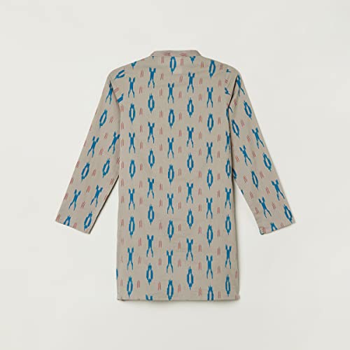 Image of Max Nylon Boy Printed Band Collar Kurta & Pant