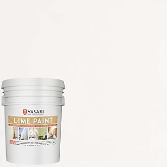VASARI Lime Plaster & Paint | LIME PAINT | Made from Natural Lime and Powdered Marble | color: White Sand #12 | size: 5 Gallon