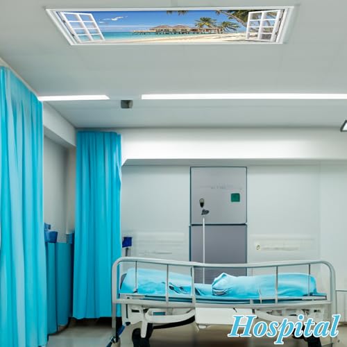 Image of VIHOSE 6 Pcs Fluorescent Light Covers for Ceiling Lights Classroom Magnetic Light Covers Classroom Filters Office School Drop Ceiling, 4 x 2 ft(Sea)