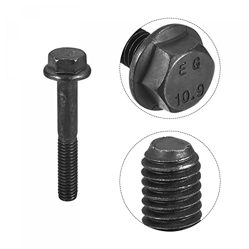 Image of uxcell Metric M6x40mm Hex Flange Bolts, 5pcs 10.9 Grade Carbon Steel Hexagon Head Screws