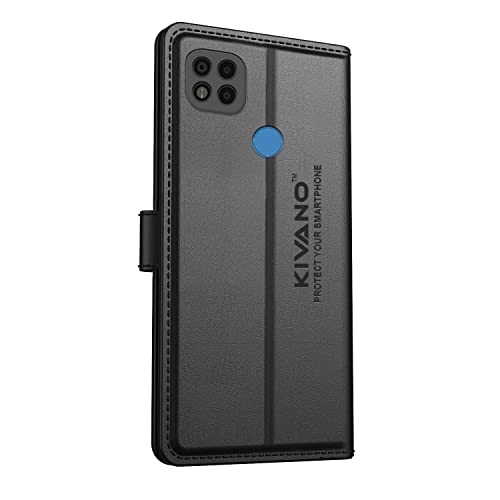 Image of KIVANO Xiaomi Poco C31 Professional Series Wallet Case | Luxurious Design | Premium | PU Leather Flip Case Back Cover - Black