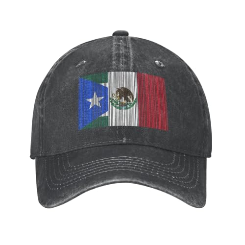 Trucker Gorra Bandera De México Y Puerto Rico 2 Clásica Casual Hats Nueva Gorra De Deportes para Motociclet Running Tenis