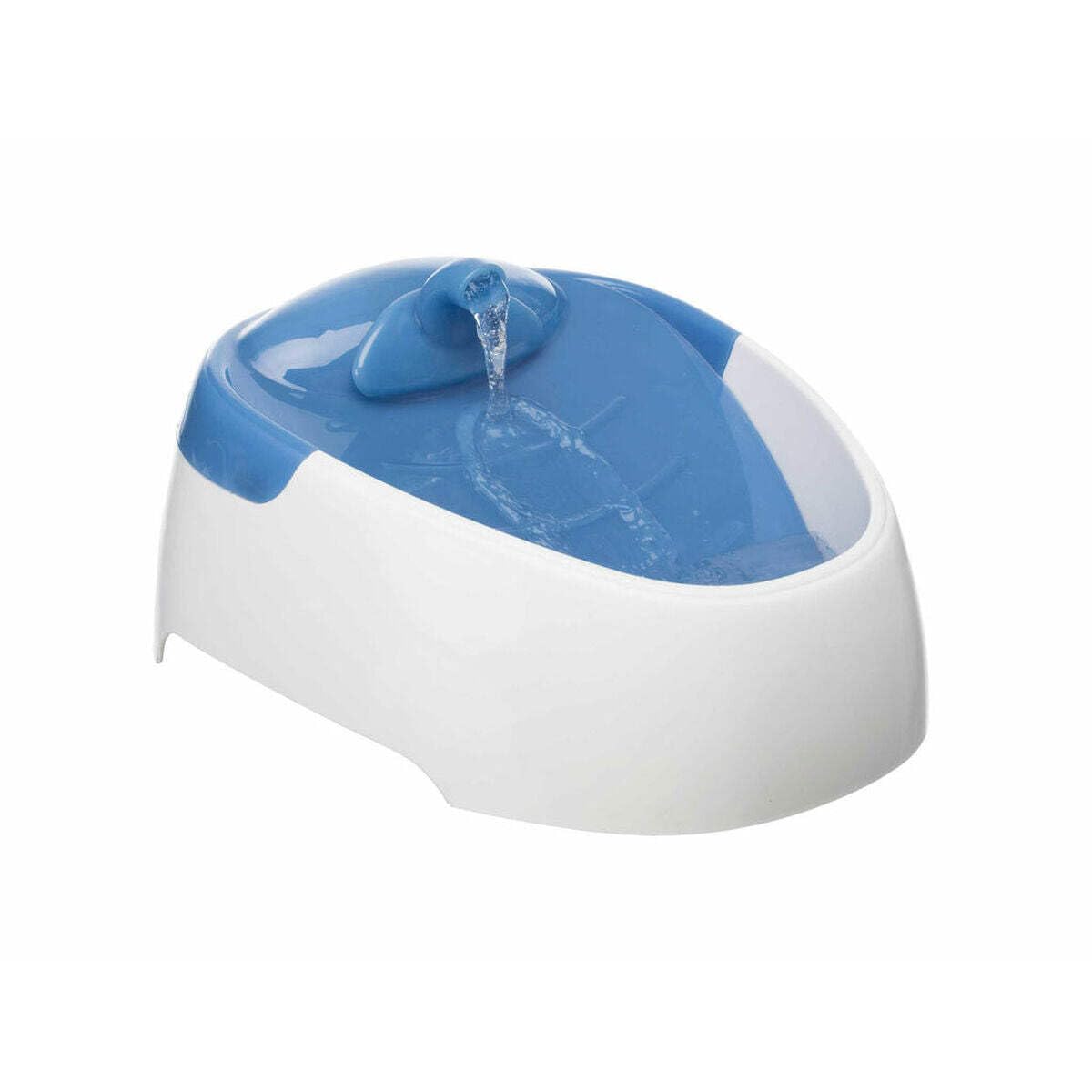TRIXIE Duo Stream Drinking Fountain – Water jet or stream – enriches water with oxygen – cools through circulation – activated carbon filter – 1 litre capacity – 20 × 12 × 23 cm – 24462