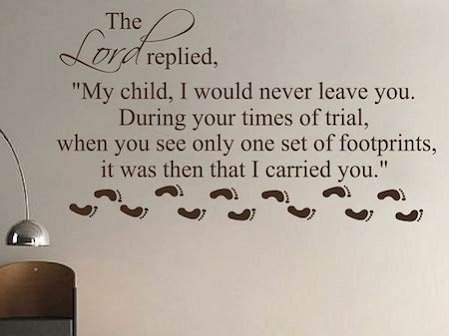 Sold by A Good Decals USA Footprints in The Sand Wall Quote Religious House Quote Sticker Church Quote Living Room Removable Wall Decal Dining