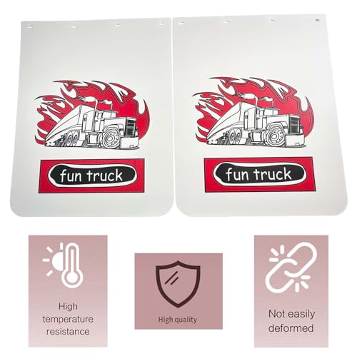 Image of BST BSSP 2PCS Universal Heavy Duty Polymer Mudflaps 24x30 Inch, White Straight Splash Guard Mudflap for Semi Trucks Tractor Trailer