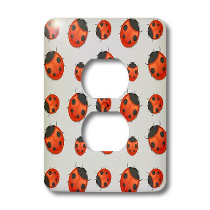 Bouchon de prise Lady Bug 3dRose lsp_78243_6 rouge cache-prise mural décoratif - 2