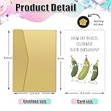 Funny Pickle Birthday Card for Men Women Kids, Humorous Birthday Cards for Friends & Family, Unique Food Pun Gift for Him Her, How Do Pickles Celebrate?