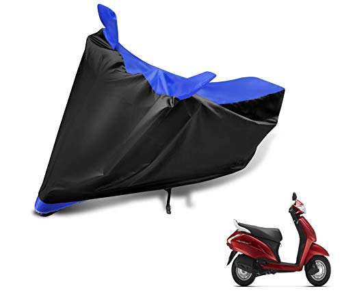 Image of Auto Hub Scooty Cover Compatible with Activa 125 with Mirror Pocket, Dustproof, Heat Resistant, Triple Stitched, Activa 125 Scooty Cover- Black, Blue
