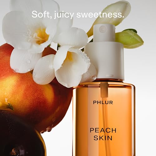 Image of PHLUR Peach Skin Body Mist, 3 Fl Oz - Hair and Body Perfume for Women | Peach Bellini, Bergamot, Vanilla Orchid, Milky Sandalwood & Sheer Amber Fragrance Body Spray
