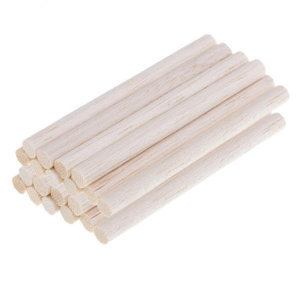 Bnf® 3x20Pack 8mm Balsa Wood Unfinished Wood Round Stick Dowel Rod DIY Craft 100mm-image-47