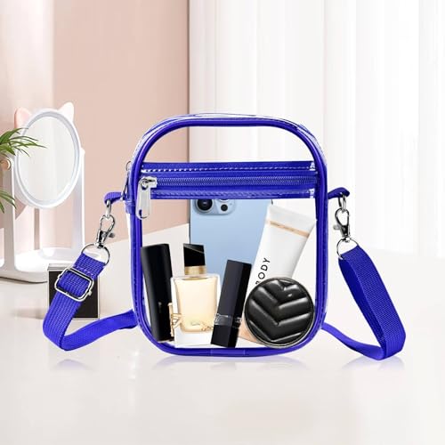 Image of Fibrdoo Clear Crossbody Purse Bag, Clear Bag Stadium Approved with Front Pocket for Concerts Sports Festivals