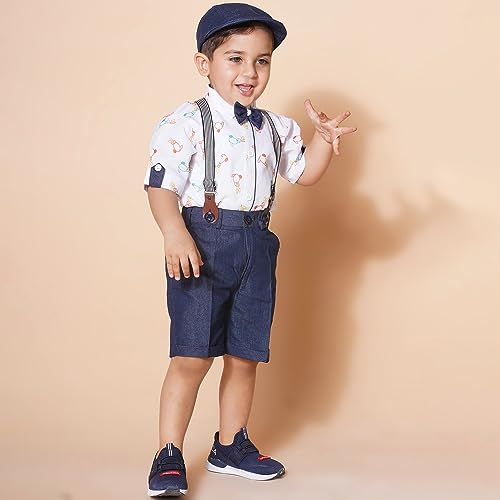 Image of AJ DEZINES Kids Clothing Shirt Short Set For Boys