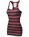 Xpril Women's Basic Rib RacerBack Wide Stripe Tank Top T-shirt