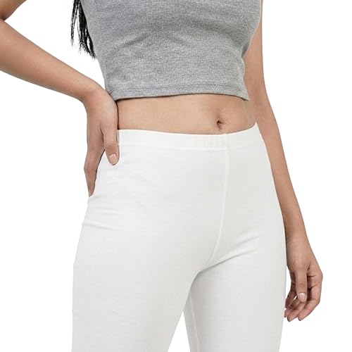 Image of Women's Cotton Lycra Cycling Shorts | 95% Cotton 5% Spandex | Stretchable Knee Length Tights for Gym, Yoga & Sports