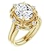 10K/14K/18K Solid Yellow Gold Handmade Engagement Ring, 1CT-4CT Oval Cut Moissanite Solitaire Ring, Diamond Wedding Ring Set for Women/Her, Anniversary/Propose Ring, VVS1 (Main Stone : 2.00 Carat)