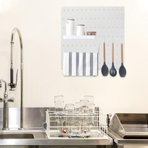 Estante de tablero perforado blanco PLAFOPE para organizacion de pared 4