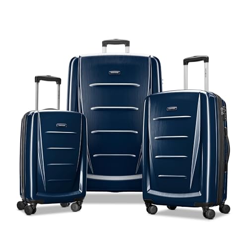 Image of Samsonite Winfield 2 Hardside Luggage with Spinner Wheels, Navy, 3-Piece Set (Carry on /Medium /Large), Winfield 2 Hardside Luggage With Spinner Wheels