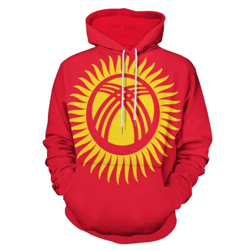 Sweat à capuche Kirghize chaud pour hommes, pull décontracté avec poche et cordon de serrage