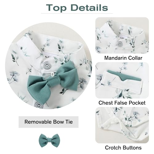 Image of Newborn Baby Girl Clothes 0-18M Infant Ruffle Romper Bodysuit, Long Sleeve Tops Floral Pant Outfits Set + Headband
