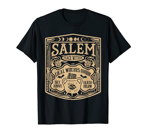 Salem Local Witch Union Linda Vintage Wiccan Mujeres Halloween Camiseta