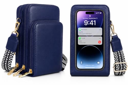 Image of Crossbody Cellphone Purse Women Touch Screen Bag RFID Blocking Wallet Handbag Shoulder Strap