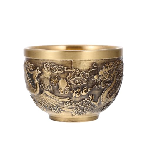 SUPVOX Taza de Cobre Puro para Té Caliente con Diseño Retro Grabado Recipiente Decorativo para Hogar y Oficina Copa Resistente y Saludable para Vino y Infusiones Estilo Elegante
