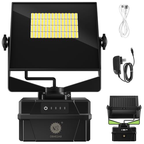 LED Rechargeable Work Light,IP67 Waterproof 9000LM Super Bright Flood Lights，Equipped