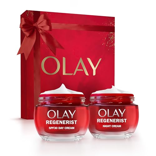 Olay Regenerist Giftset SPF30 Day Face & Night Cream 50ml Anti-Wrinkle & Active Firming Skincare Moisturiser for Women Anti-Ageing Niacinamide and Peptides Firms Restores and Hydrates