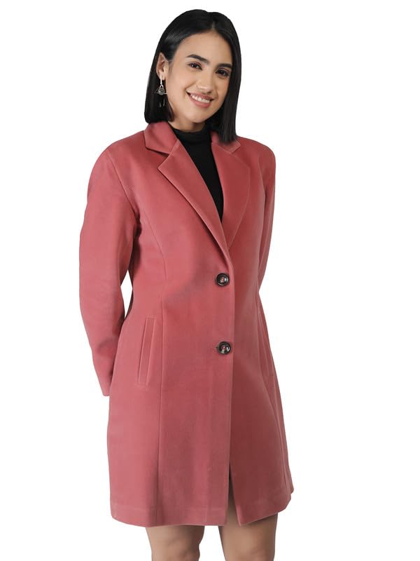 Image of PLAGG Women's Notched Lapel Long Overcoat