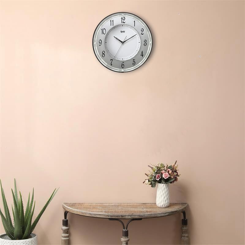 Image of Ajanta Home Decor Clock 13.5 Inch (345mm) Black | Luxury Silent Sweep Wall Clock | Stylish Modern Design | Model 1917
