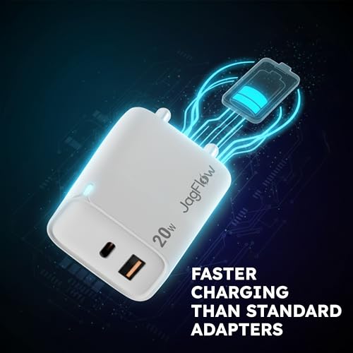 Image of Trueview 20W Fast Charging Power Adapter with USB-A & Type-C Port | PD 3.0 & QC 3.0 Mobile Charger | Universal Wall Charger for Smartphones & Accessories | White