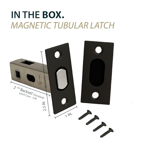Magnetic Door Latch & Catch, Silent No-Slam, Mega Handles, Square Spindle - image 2