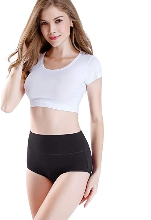 Women's Cotton PN-047 Fitted Bikini Style Underwear | Women Thong High Waist Panty | Low Rise Sexy Solid Hipster Lingerie high Waist Panties | 100% Super Cotton(Black).-picture-39